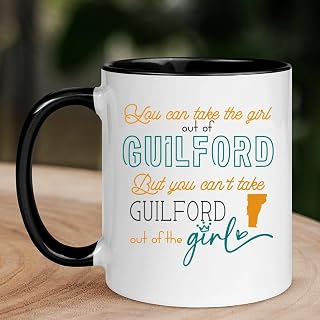 Guilford VT Mug Long Distance Accent Mug 11 oz Black - You Can Take The Girl Out Of Guilford But You Can't Take Guilford Out of The Girl