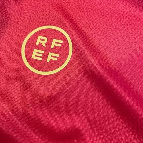 Genérico RFEF - Camiseta de Lamine Yamal Número 19 - Réplica Oficial 1ª Equipación 24/25 - Equipación Adulto - Diseño con Escudo de la Selección - Color Rojo y Amarillo - Talla M