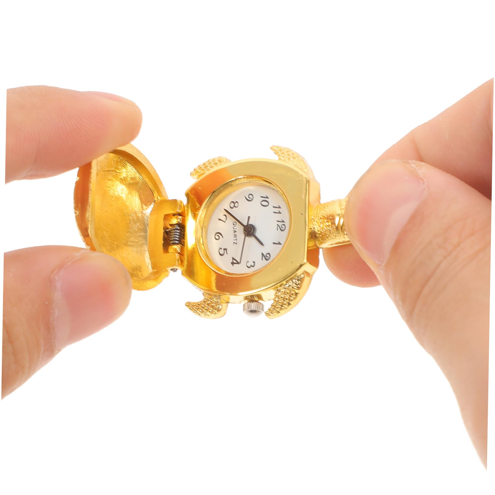 Reloj de Bolsillo para Niña Tortuga Antiguo Cadena Colgante Oro