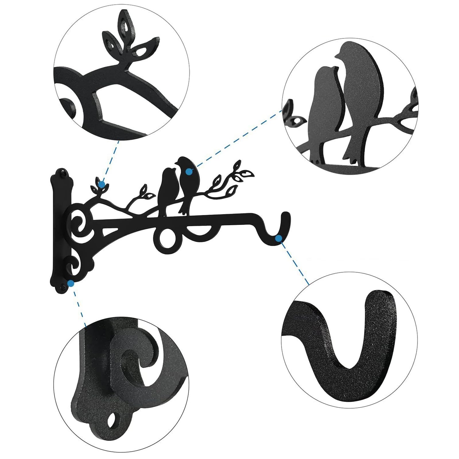 DragonX2 2 stuks metalen haken voor bloemenbakken, 20 cm haken voor