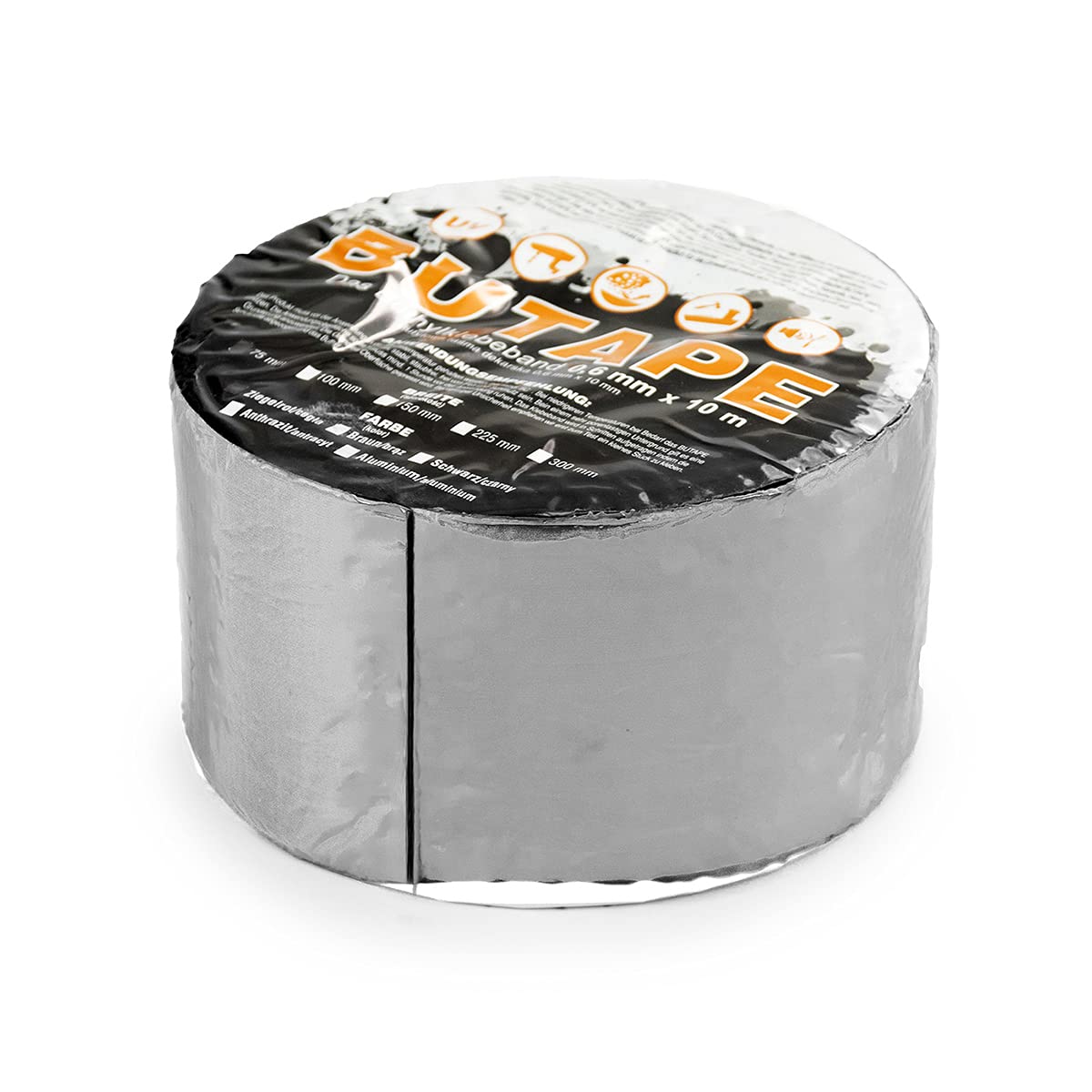 DQ-PP Cinta de techador de 150 mm | 10 rollos (100 metros) | Color Aluminio | Cinta impermeabilizante | Cinta reparadora | Cinta autoadhesiva | Cinta de techado | Cinta para reparación de tejados