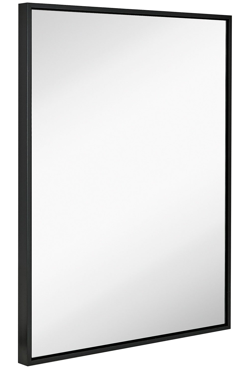 Hamilton Hills Clean Large Modern Black Frame Wall Mirror 30" x 40" Contemporary Silver Backed