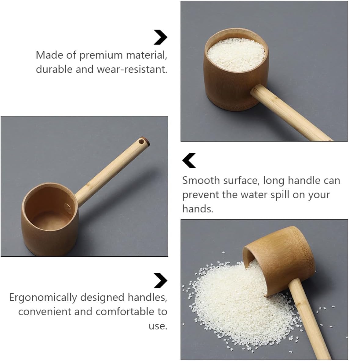Generic Water Ladle Small 150ml Natural Kitchen Spoon Multi-functional Tea Ceremony and Food Serving Scoop for Home and Restaurant Use