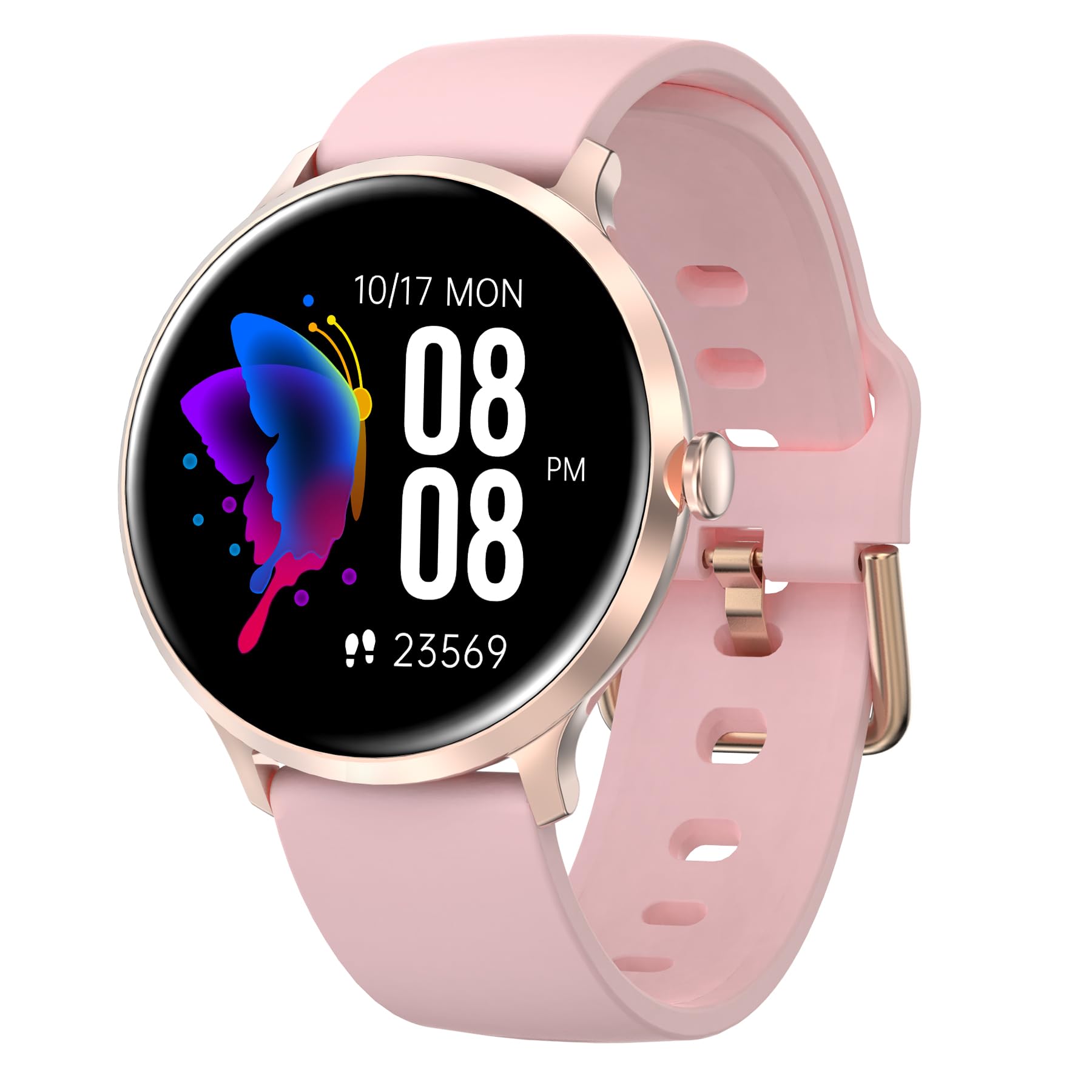Reloj inteligente para mujer, HD de 1.20 pulgadas, funda de aleación de zinc, rastreador de actividad con SpO2/ritmo cardíaco/monitor de sueño, podómetro de seguimiento de actividad