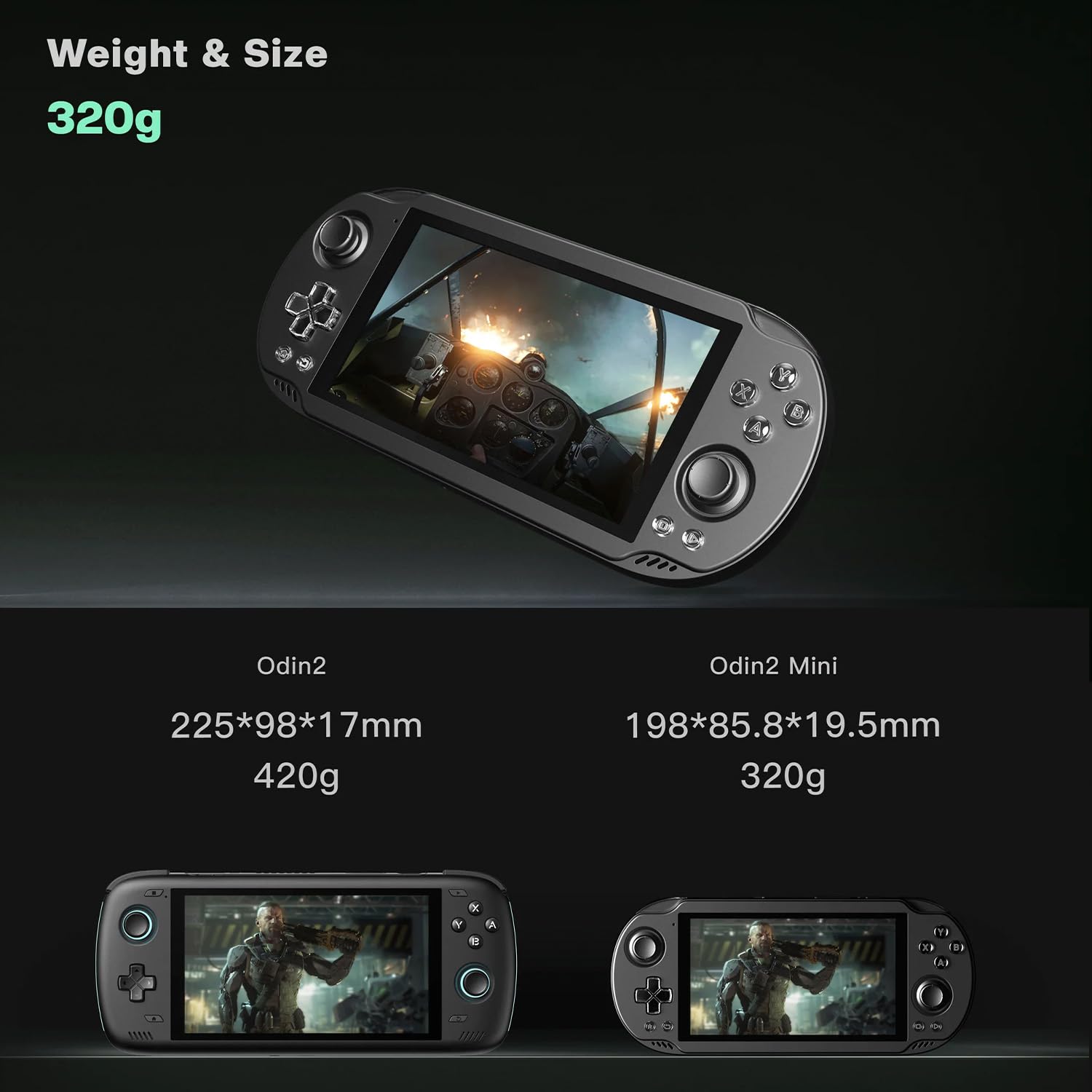 AYN Odin 2 Mini palmare da gioco Android con CPU Snapdragon 8 Gen 2, GPU Adreno 740, 12GB di RAM, 256GB di memoria UFS 4.0, Mini LED da 5” 1080p 60Hz, Wi-Fi 7, BT 5.3, Android 13