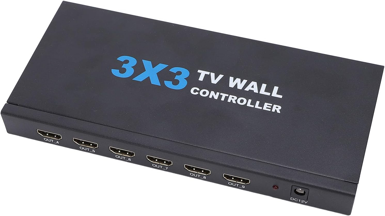 Bewinner 3x3 Video Wall Controller, Video Wall Processor 4K 30Hz 180 Degree Rotation 16 Splicing Modes, with 9 Outputs, for 9 TV Splicing Display (US Plug)