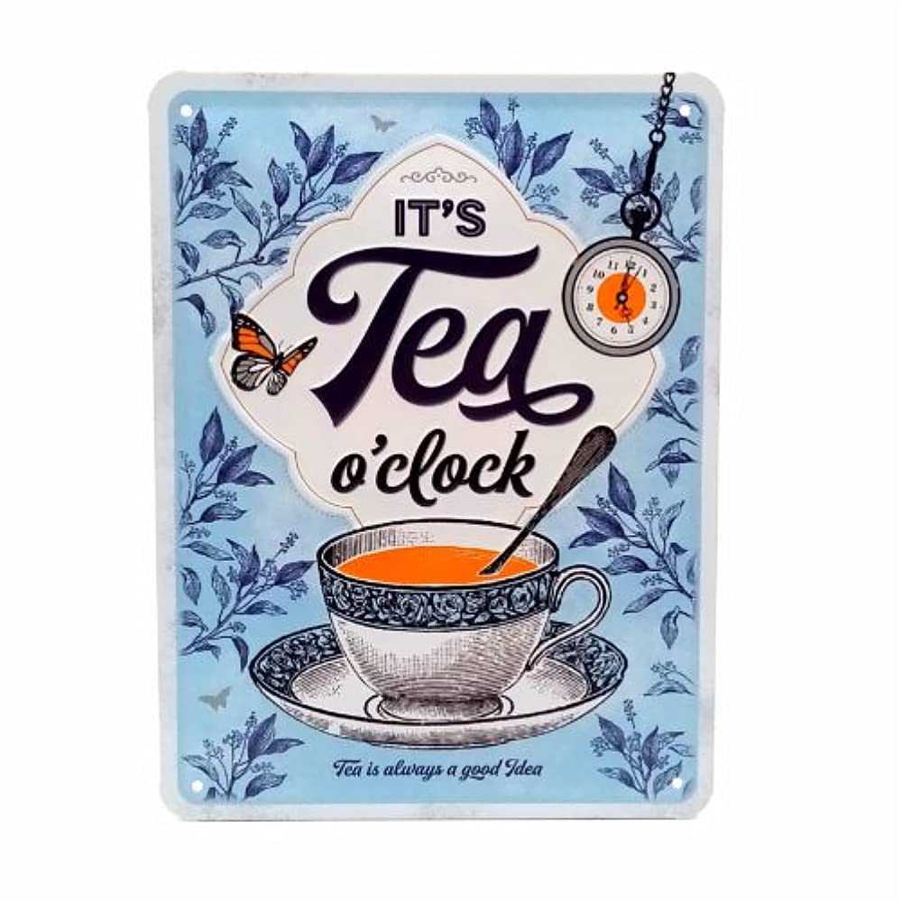 Nostalgic-Art Retro Tin Sign 15x20cm It's Tea O'Clock - Kitchen Gift Idea Metal Vintage Design