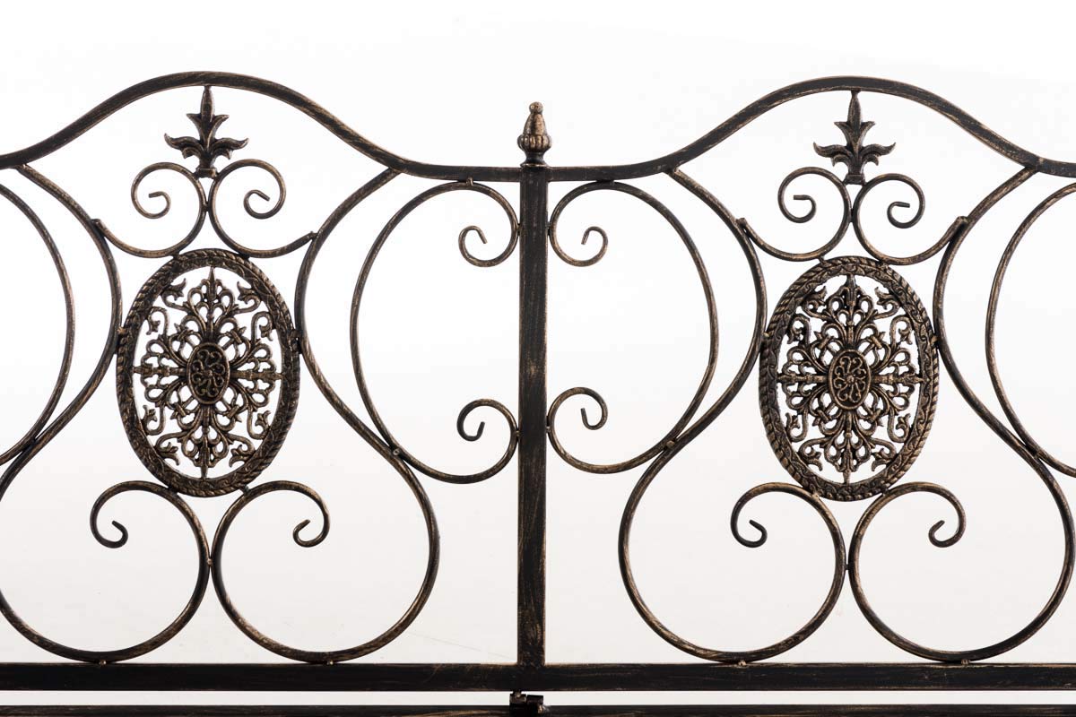 Banc de Jardin Punjab en Fer Forgé - Banc d'Extérieur 2-3 Places - Banc de Jardin avec Accoudoirs et Dossier - Différentes Couleurs au Cho, Couleurs:Marron Clair