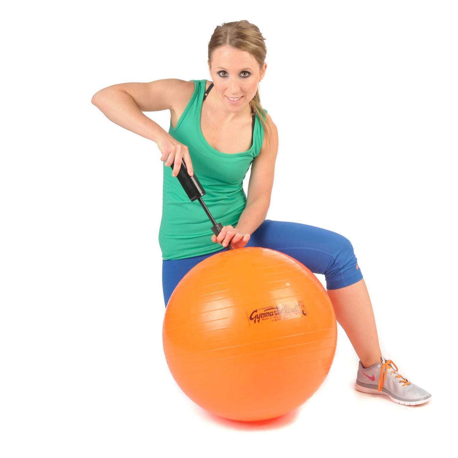 Oryginalna piłka gimnastyczna Pezzi 53 cm plus pompa terapia pilates pomarańczowa