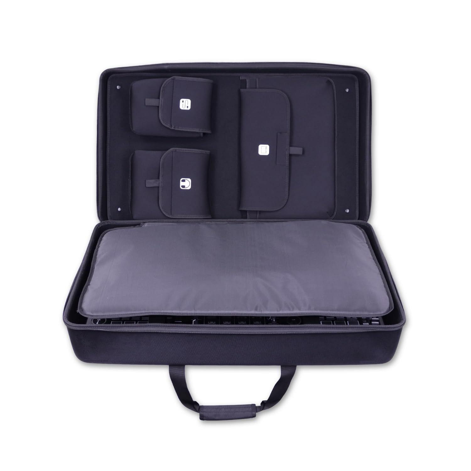 Protekt Tasche für Alpha Theta DDJ-GRV6 mit Innentaschen BGRV6IP DJ Harte Tragetasche für Pioneer DJ Controller, Taschen für Laptop, Kopfhörer, Kabel, Schwarz , 78 x 48 x 20 cm, DJ-Controller-Tasche