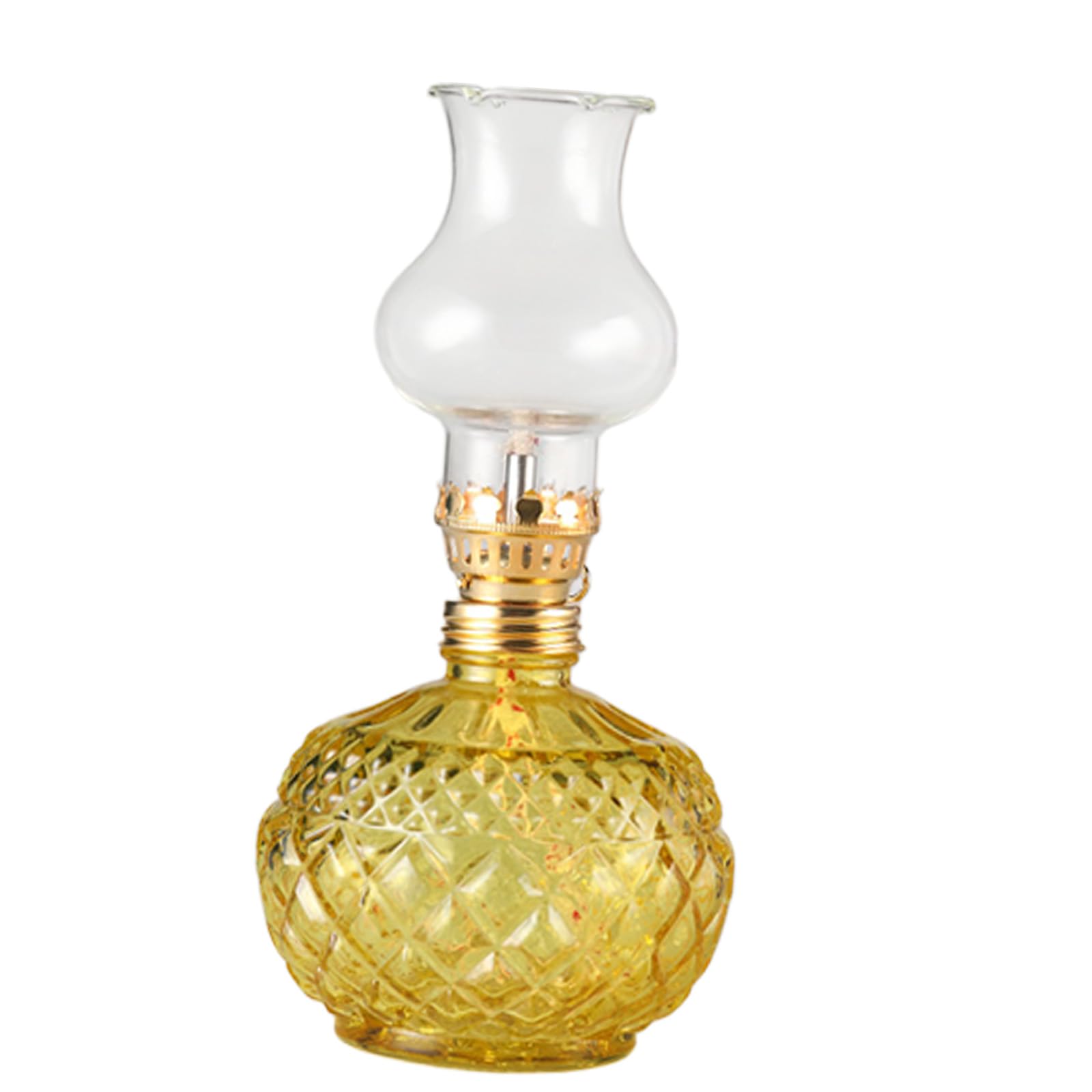 Decorative Glass Oil Lamp Emergencies Lighting Indoor Table Decorative Light for Tabletop Bedside Shelf Enduring for Table Centerpiece