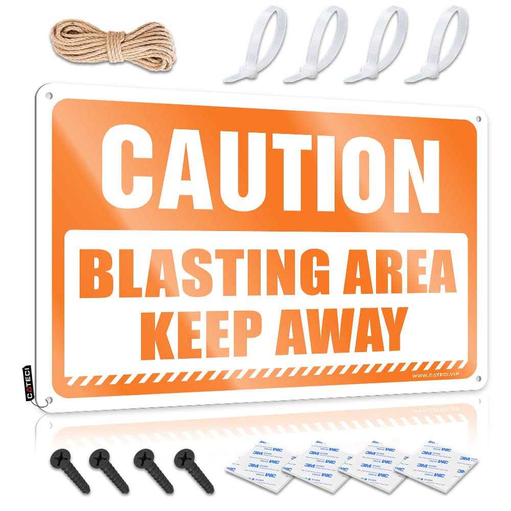 Pool Signs And Decor Outdoor Caution Blasting Area Keep Away Tin Sign Man Cave Sign Metal Sign Bar Man Cave Decor(20X30CM)