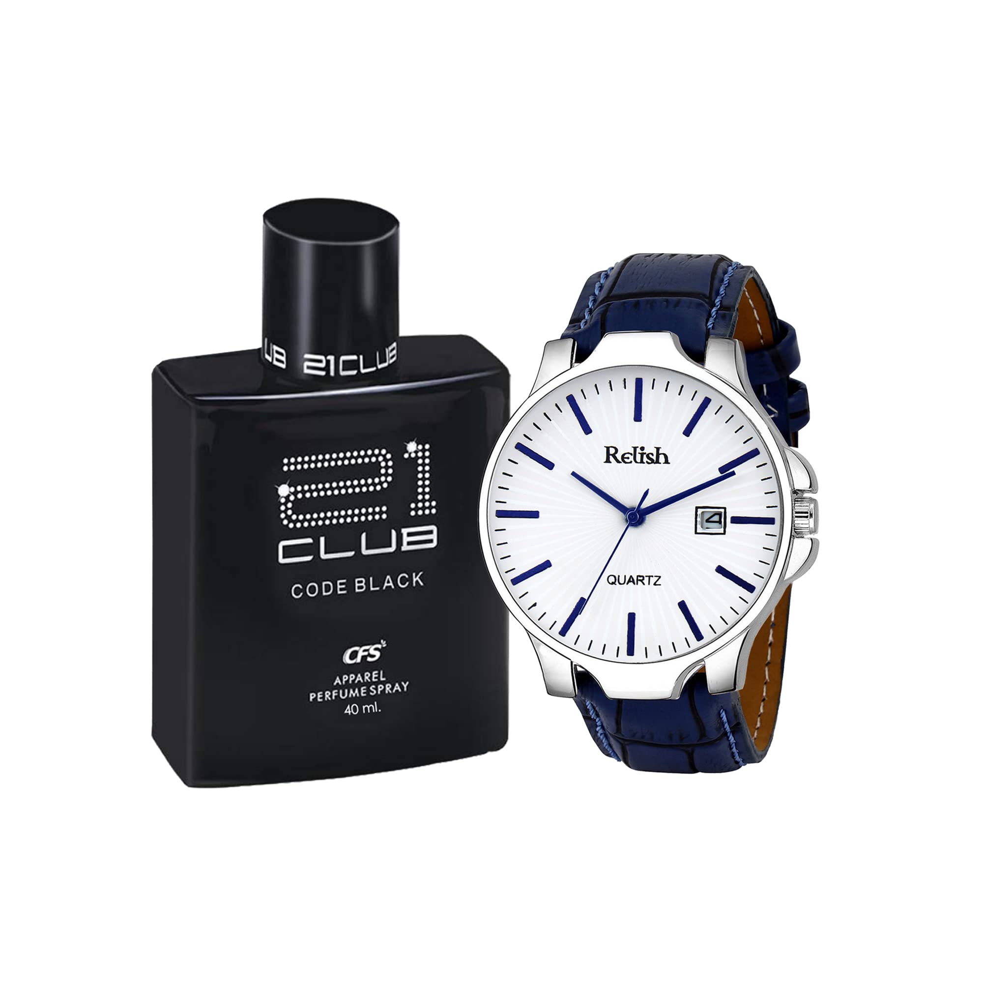 Relish Mens Gift Pack | Black Analog Watch Leather Strap | Long Lasting Perfume | Birthday, Anniversary, Diwali | Gifting for Boys (B0BCZ2Z58Y) Amazon Price History, Amazon Price Tracker