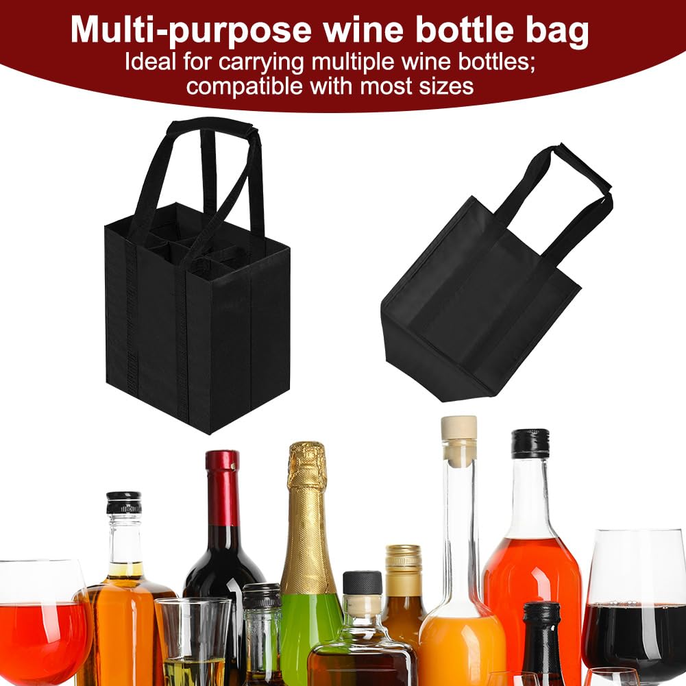 HOTUT Borsa per Portare 6 Bottiglie Da 1,5 Litri, Borsa Portabottiglie Sacchetto per Bottiglie, Borsa per il Trasporto Con Divisori per Bottiglie Borsa Porta Bottiglie per Bottiglie di Birra Vino Soda