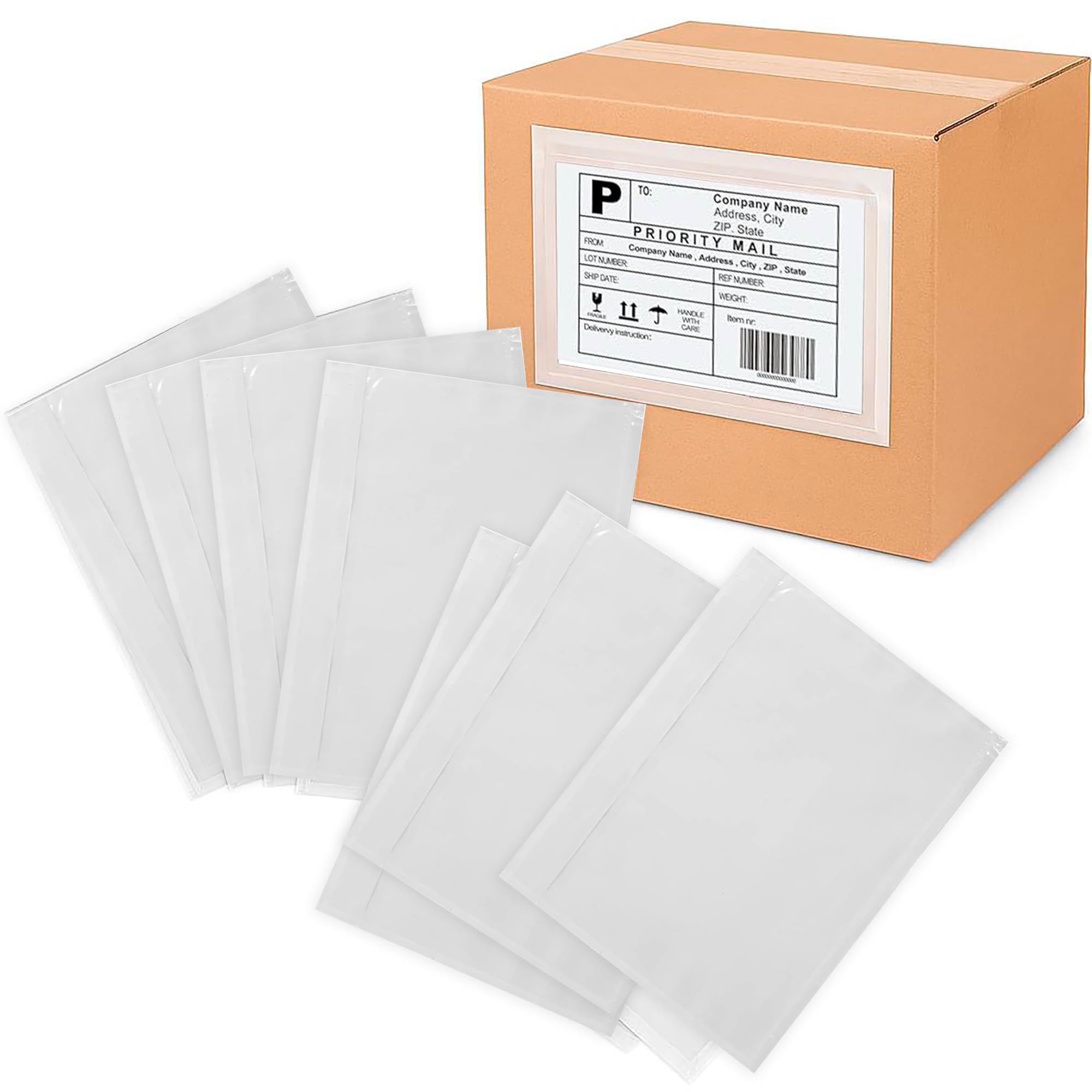 Pack 500 Packing List Transparentes - Sobres Portadocumentos Adhesivos 240x180 mm - Alta adhesión - Fácil aplicación - Material de oficina - Ideal para logística