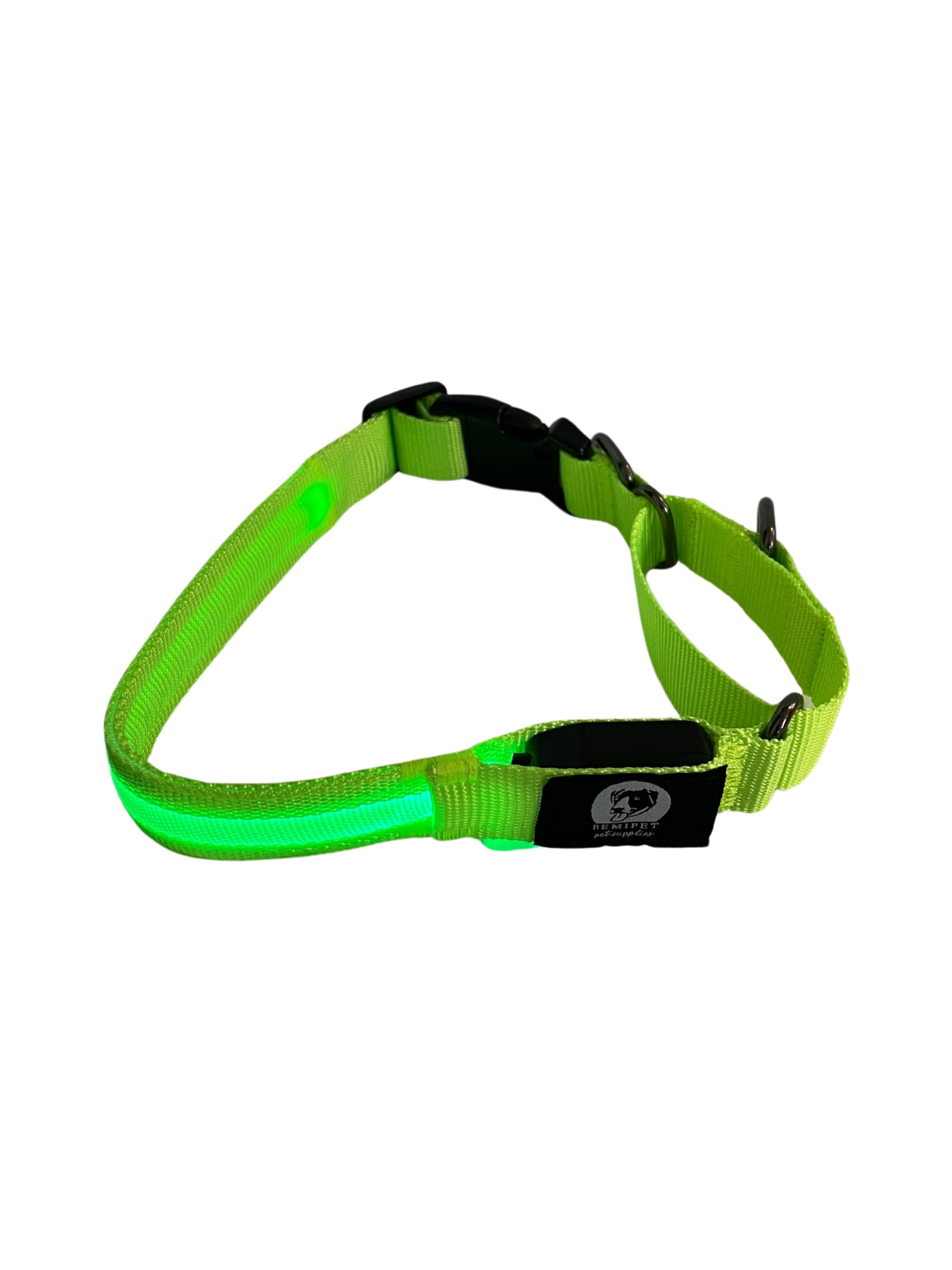 Light-Up Martingale Training Adjustable Dog Collar - REMIPET - Waterproof, LED Illuminated, USB Rechargeable, Reflective Safety, Durable, Nylon, Gift