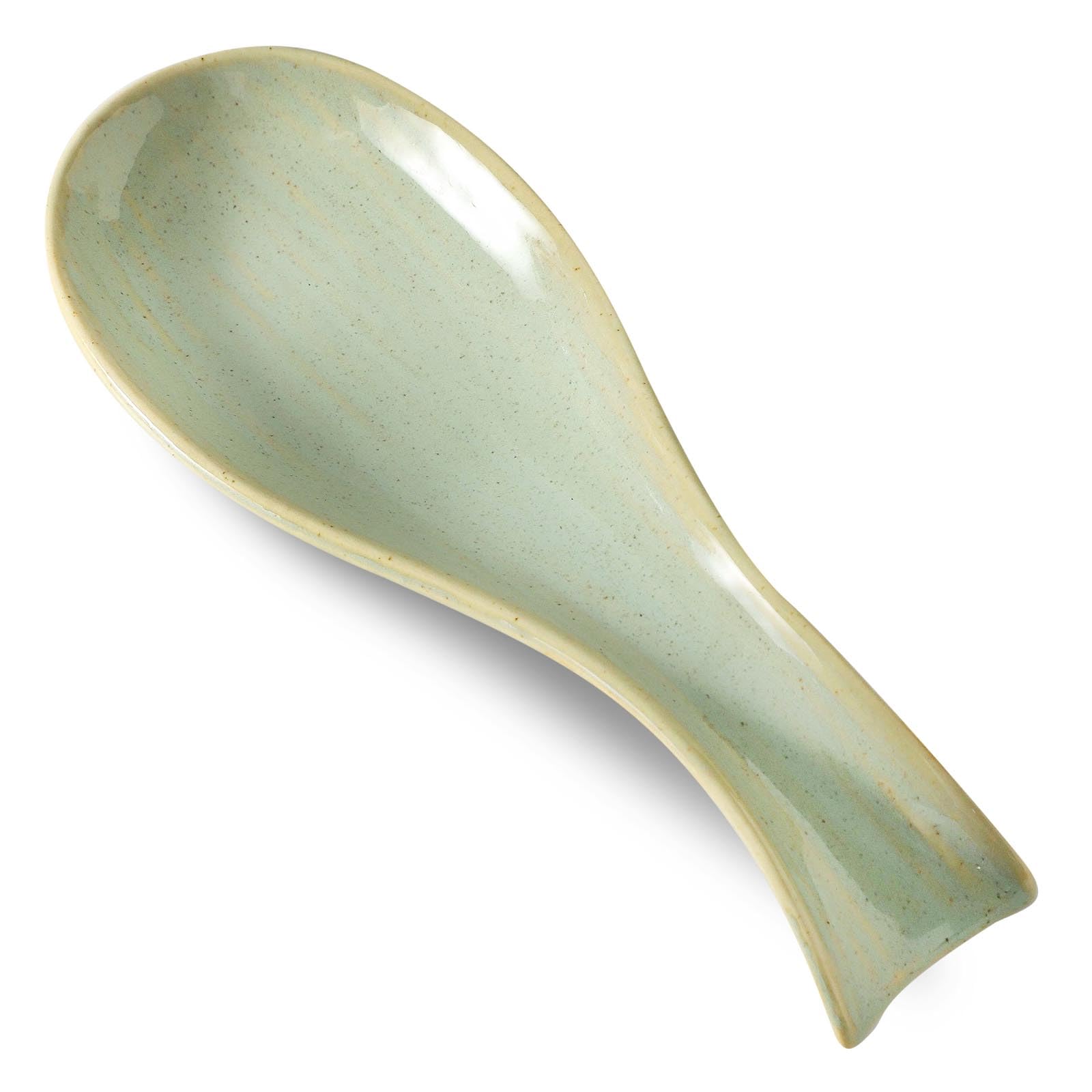 Hasense 8.7 In Ceramic Spoon Rest for Stove Top, Kitchen Spoon Holder, Sage