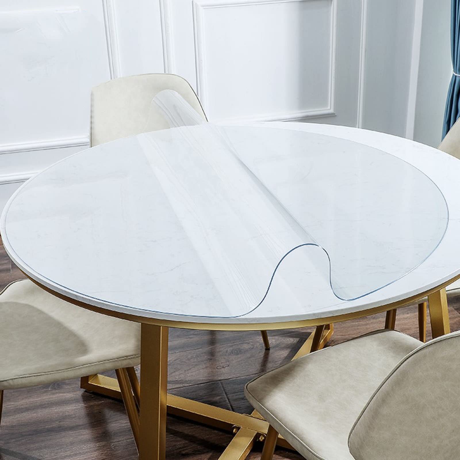 Nappe Transparente Ronde PVC Épais Protège Les Meubles de Table