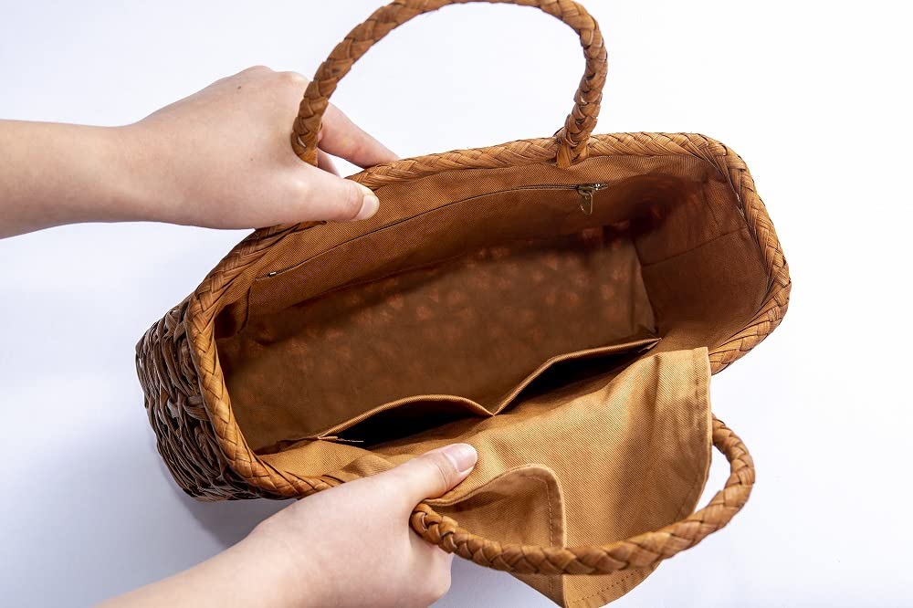 Amazon.co.jp: 山下工芸 山葡萄バッグ 八つ目編 30×9×H20cm 92611