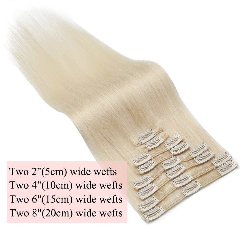NWOT Lox Professional Clip In REMY Human Hair Extensions 22” Platinum Blonde Platinum_Blonde__73121.  main image 4