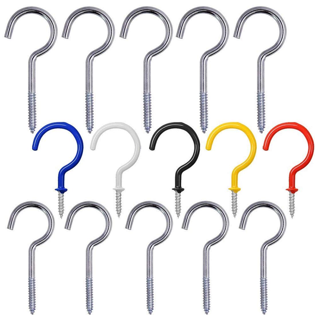 DIY Crafts 25 Pcs Pack, Zinc Vinyl Coated, 25 Pieces Metal Cup Hook Ceiling Hooks, Screw-in Hangers for Indoor and Outdoor Hanging Use, Vinyl Coa(25 Pcs Pack, Zinc Vinyl Coated)