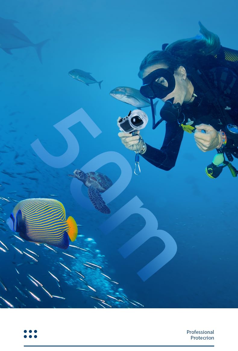 Funda de Buceo para Insta360 X4, 50m/164ft Funda Impermeable Carcasa Protectora de Buceo con Soporte Accesorio para Cámara de Acción X4