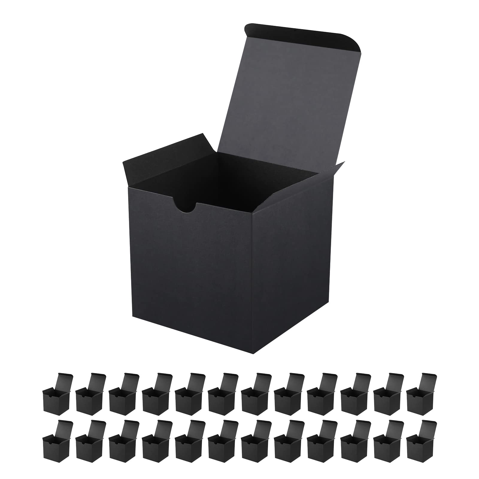 JINMING 25 Small Gift Boxes 2x2x2 Inches, Matte Black Gift Boxes Bulks for Mother's Day, Father's Day, Cupcake, Candy, Birthday, Groomsman Proposal Boxes for Light Gifts
