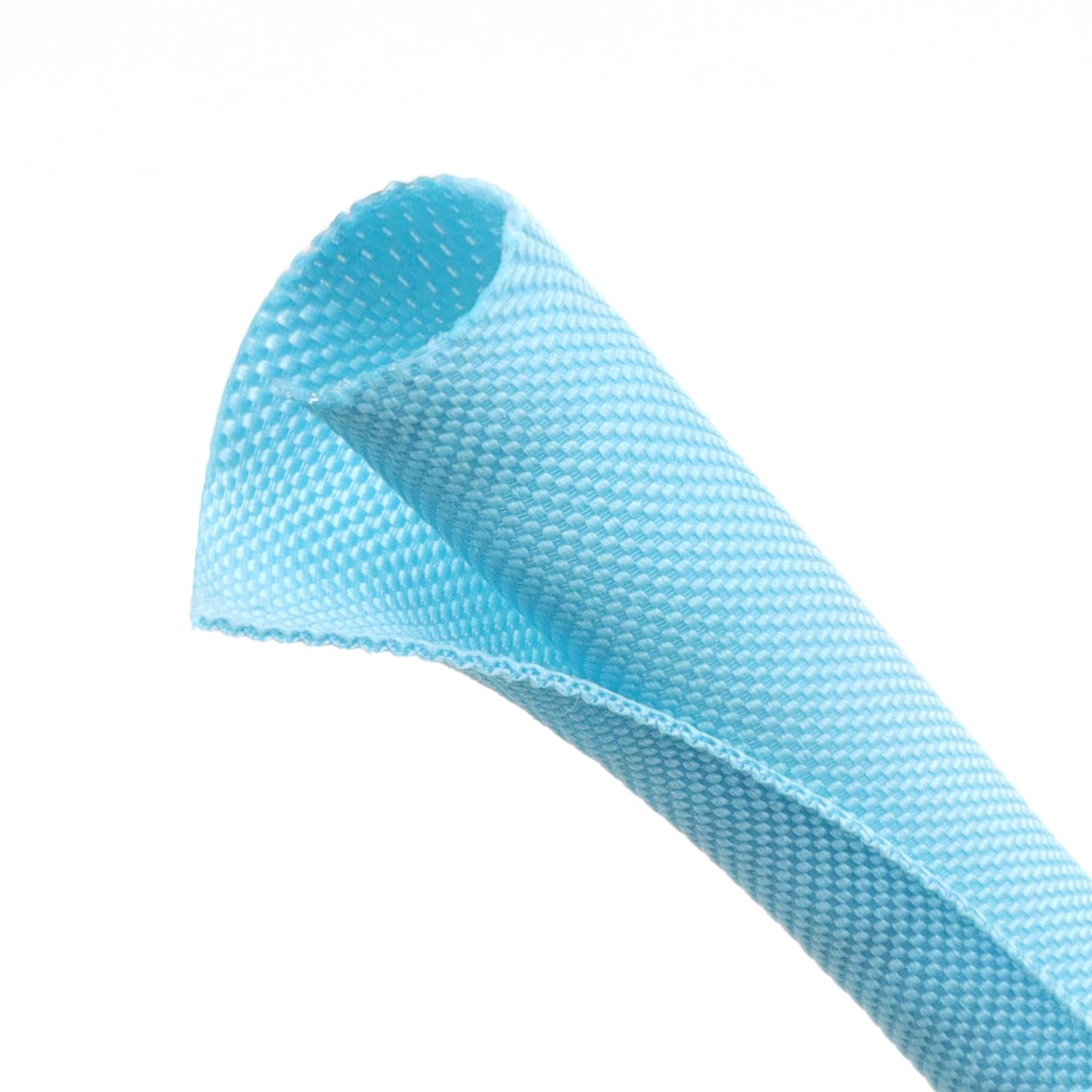 Automotive Wire Loom Tubing, Split Braided Cord Protectors from Pets No Chew, Flexible Cable Sleeve Cable Management for TV/Computer/Electric Wires (Sky Blue, 3/8"-25ft)