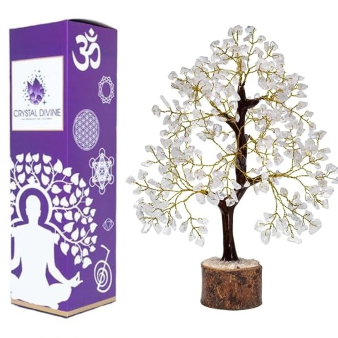 Sponsored Ad - Clear Quartz Crystal Tree Handmade Home Decor Items Crystal Bonsai Tree Showpiece for Home Decor Vastu Gift Items for Home Decoration Hall Decoration Items Healing Crystals Tree Gifts