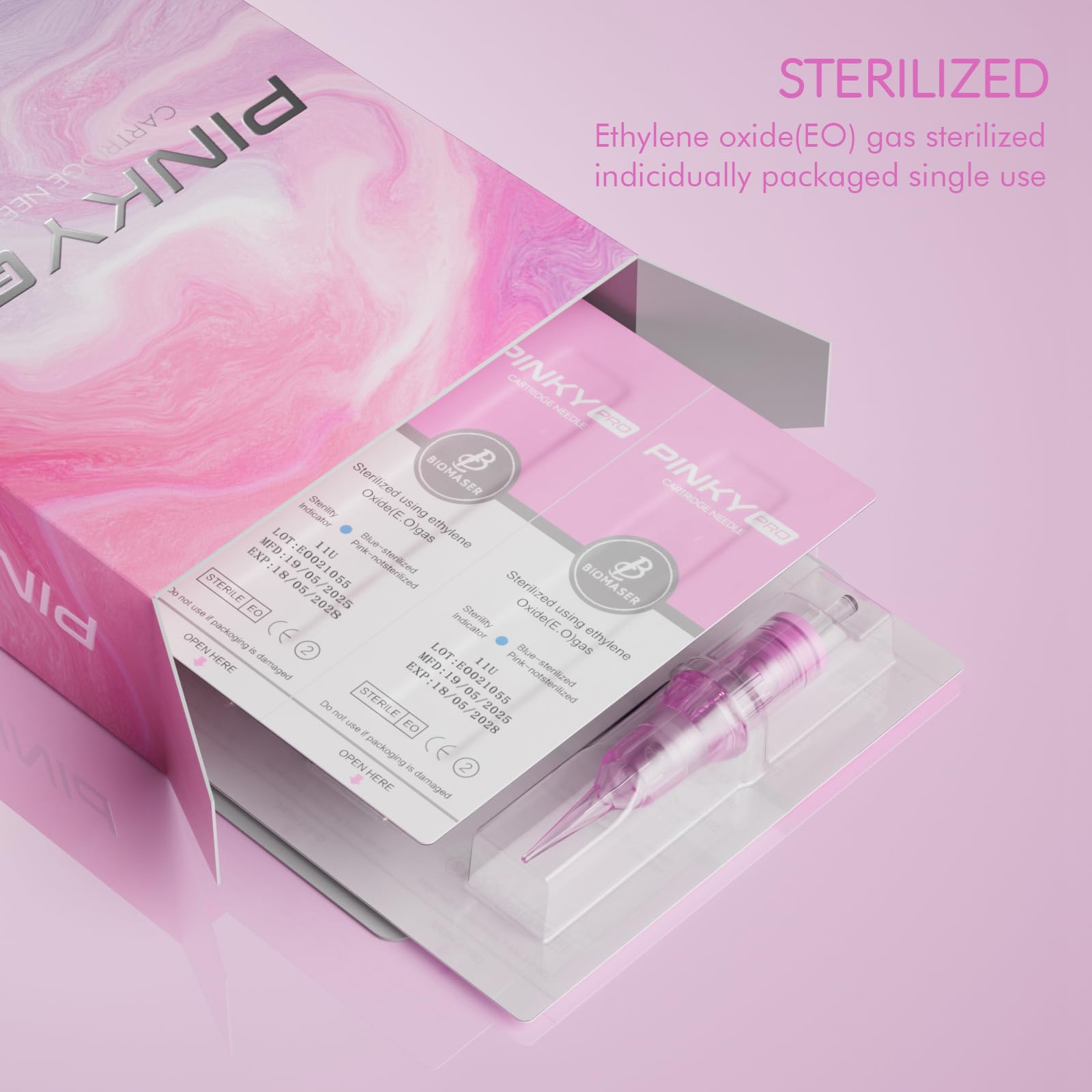 Biomaser Semi permanenent makeup needle 20pcs Cartuchos Agujas especialmente diseñadas para estética facial de cejas o micropigmentación del cuero cabelludo (3RL0.25)