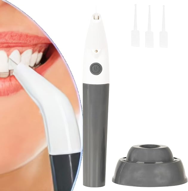 Electric Flosser for Teeth - Interdental Tooth Cleaner Scraper and Electronic Plaque Removal - Battery Operated