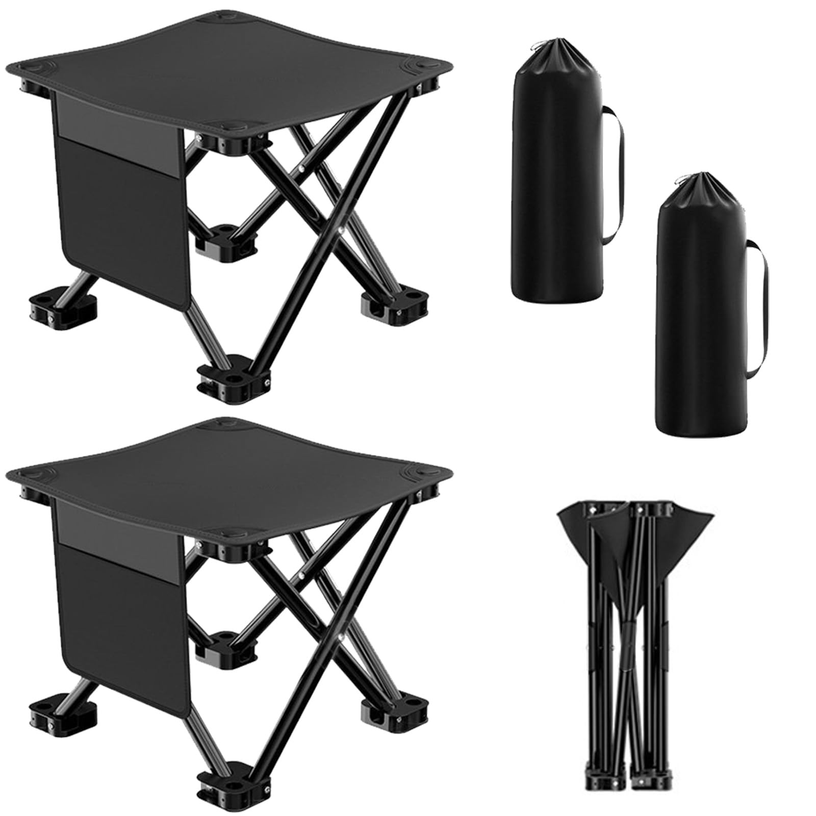 Tragbarer Klapphocker,2 Stück Camping Hocker 33 cm,Gartenhocker,Leicht Sitz Falthocker,Campinghocker,Klappstuhl,Gartenhocker Klappbar,Mini-Klapphocker,für Reisen,Wandern,Garten,Balkon