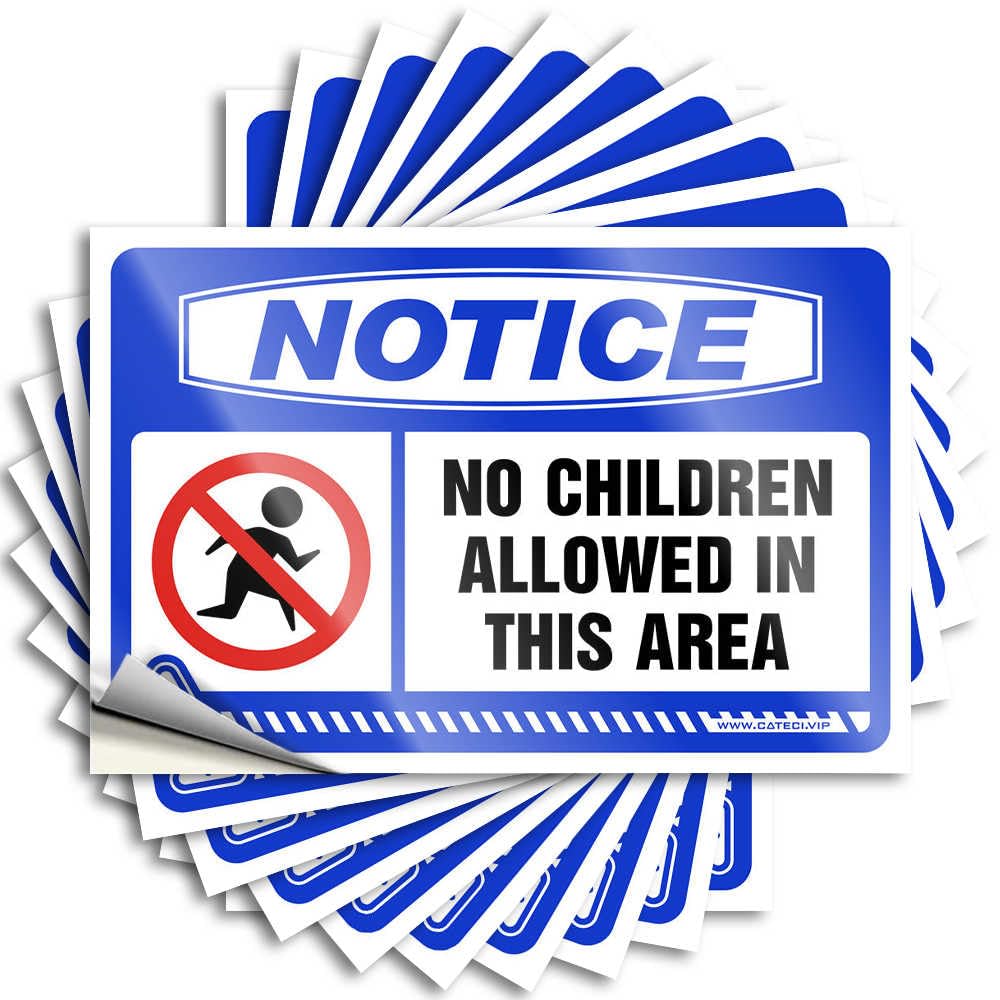 Notice No Children Allowed in This Area Lettering Sticker Small | Western Case Removable Decal Pack(6X9CM)