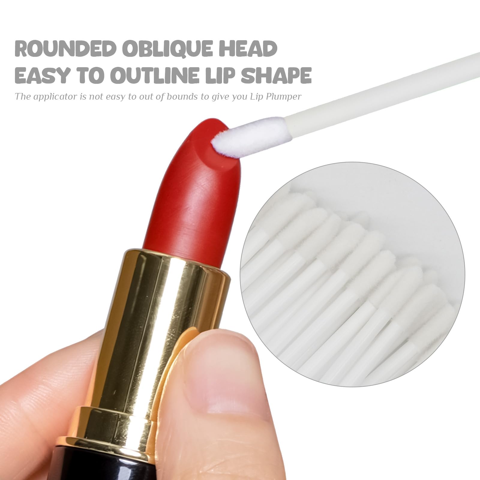 Desechables Brochas para labios Varitas,200 Piezas aplicador de lápiz labial,pinceles de labios correctores de brillo labial, herramientas de maquillaje para labios y ojos (Blanco)