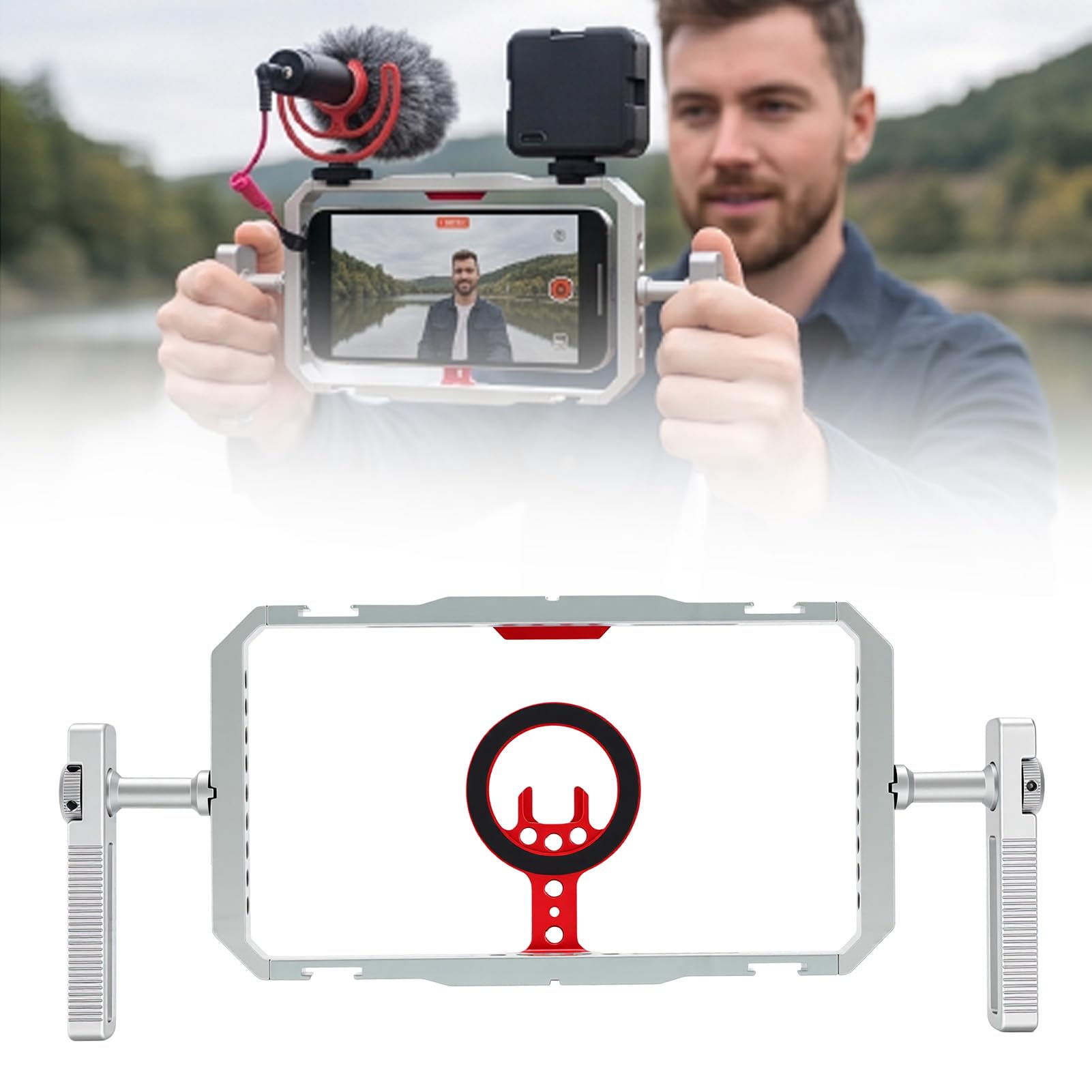 Cosiki Estabilizador de Mano Compacto para Teléfono Magnético, Plataforma de Vídeo para Vlogging, Construcción de Aleación de Aluminio