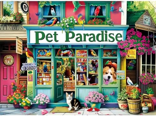 Amazon.com: 300 Piece Puzzles for Adults,Colorful Pet Shop Jigsaw ...