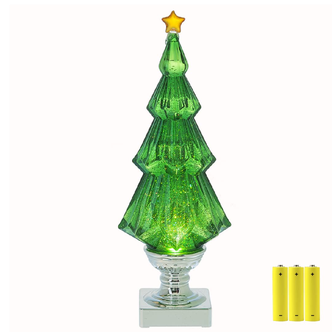 Buy LED Light Up Christmas Tree, Green Acrylic Snow Globe, Tall op