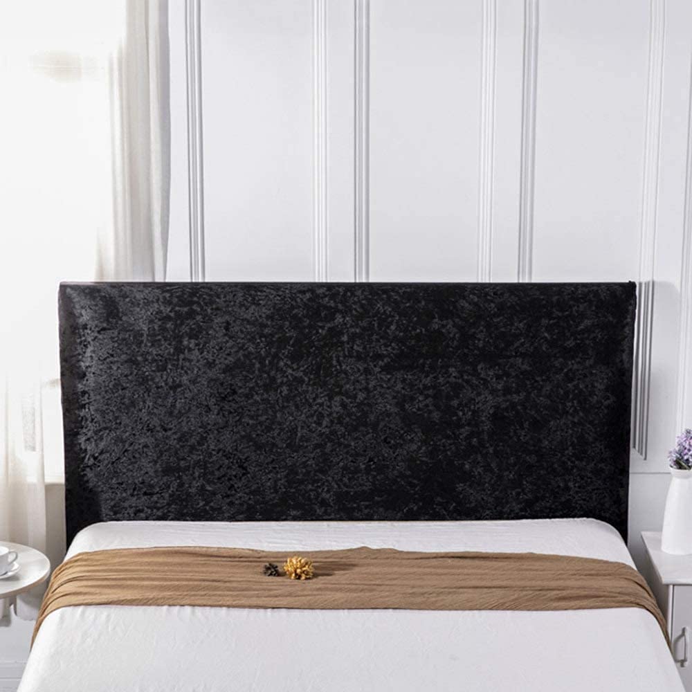 uyeoco Bed Headboard Slipcover Crushed Velvet for Single/King/Double Headboard covers Stretch Furniture Protective Dustproof Cover For beds Wood.(A,120cm)