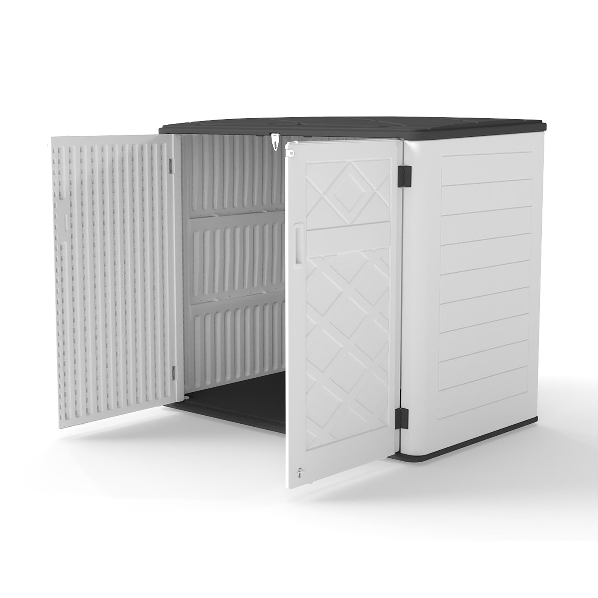 European Large Outdoor Cabinet in White, Sized 53x33x47 Inches - A Heavy-Duty Resin Shed for Industrial Tool Storage