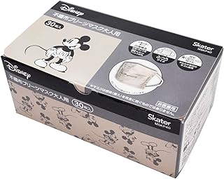 Skater MSKP40-A Non-Woven Mask, Regular Size, 4-Layer Construction, Increased Volume, Boxed, Disney Mickey Mouse, 30 Pieces