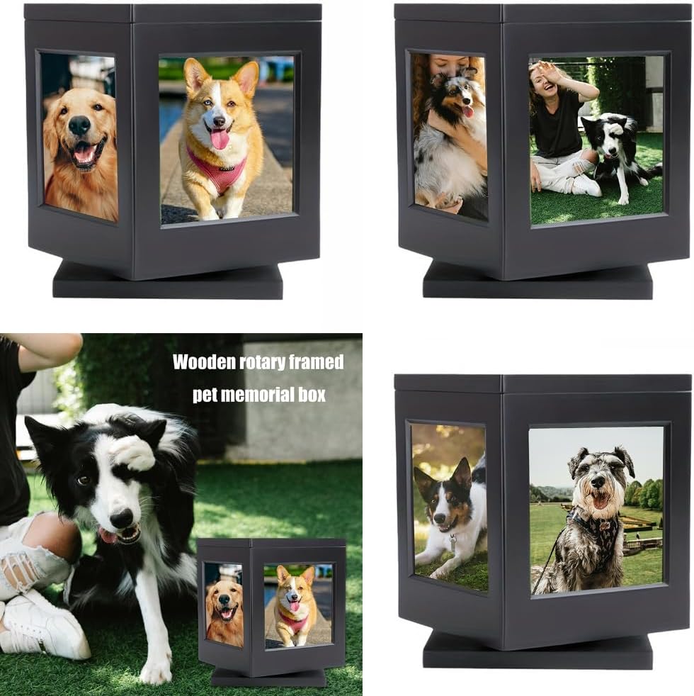 Pet Cremation Box Frame Memorial Box Gift for Pet Owners Photo Display Frame