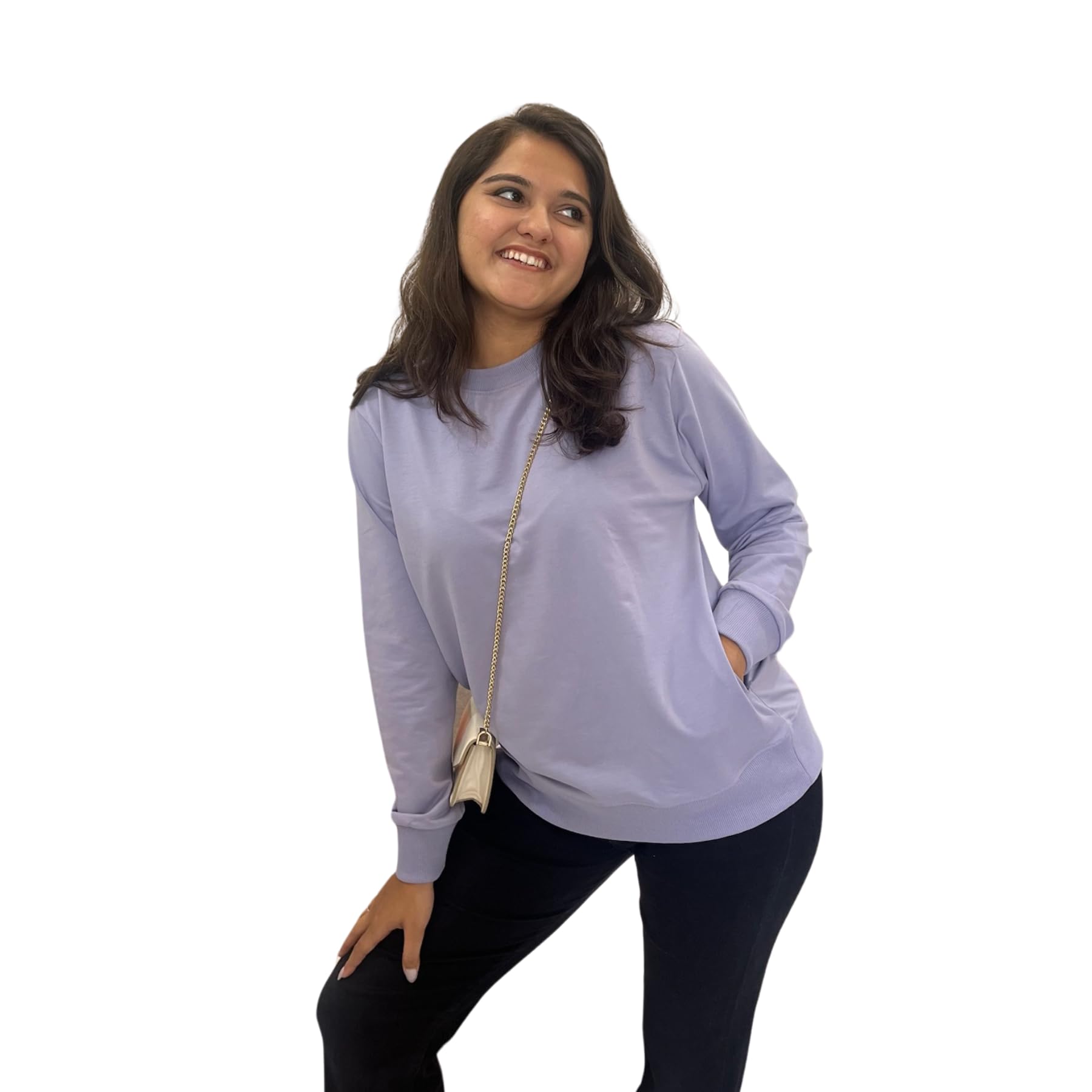 glamzei Cotton Sweatshirt for Women | 100% Cotton Fabric Full Sleeves Jumper | Women's Regular Fit Long Sleeve Casual Sweatshirt (10 Colours, 9-picture-16
