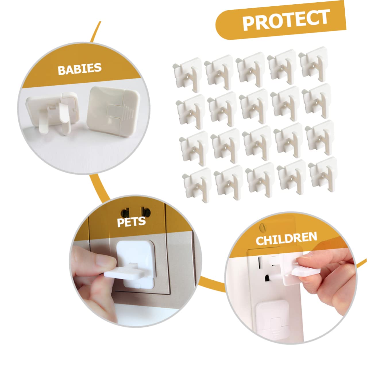 BESTonZON 100 Piezas Funda Protectora contra Descargas Eléctricas Tapas De Tapón USB Cubiertas De Salida Enchufes De Salida Abs A Prueba De Bebé Enchufe Electrico