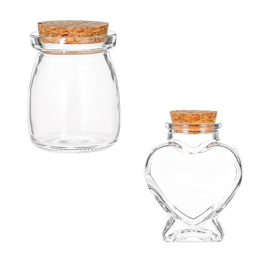 ElevateTech Lot de 2 mini bouteilles en verre avec bouchons
