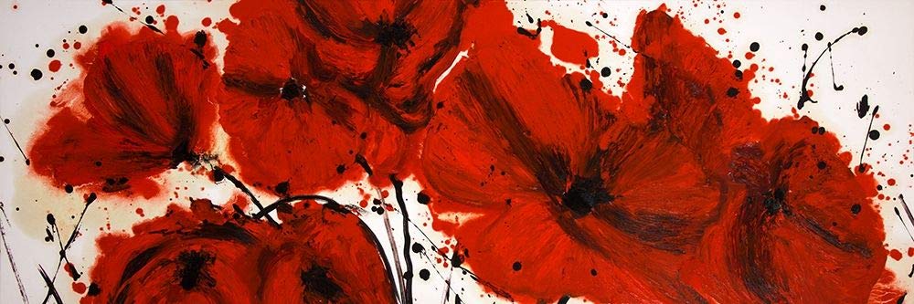 Sensazione a casa tela-rammata-con-AMERICANO-BOX-ASTRATTO-ROSSO-FIELD-Atelier-B-astratto-fine-art-stampa-su legno-cornice-orizzontale-21x65_in