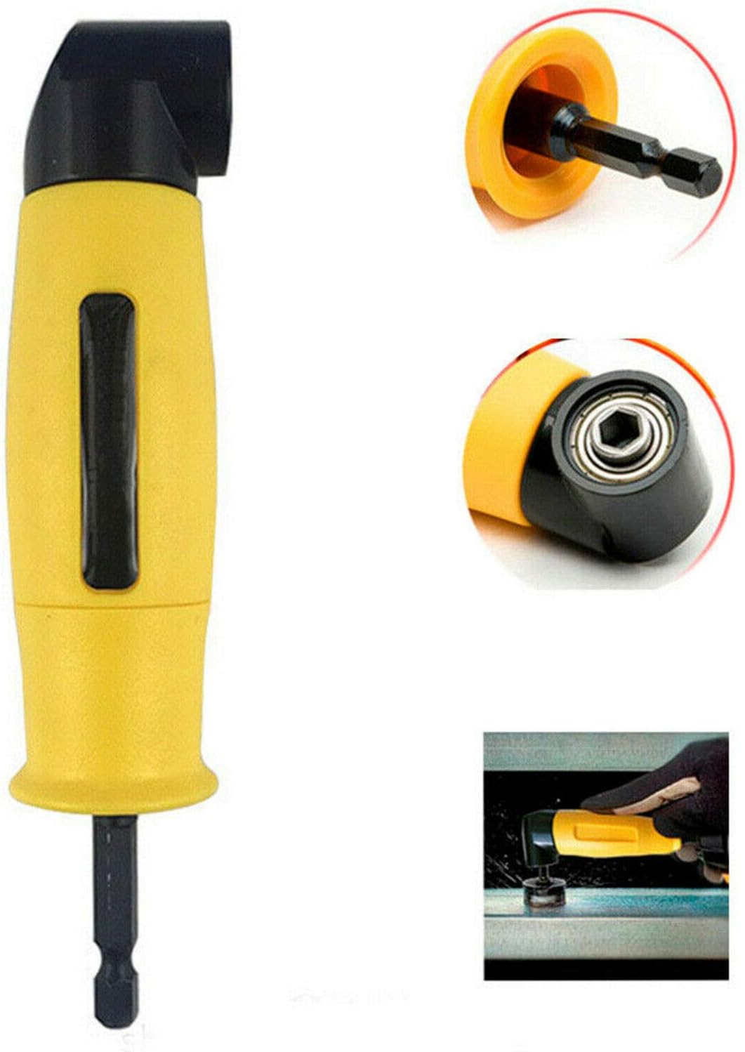 Right Angle Drill, 90 Degree Screwdriver Right Angle Drill Chuck Universal Bit Driver Corner Electric Power Cordless Adapter