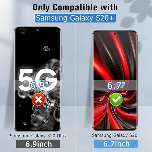 Miniatura 3 de AYCFING Paquete de 3 protectores de pantalla para Galaxy S20 Plus, resistentes a los arañazos, vidrio templado 9H, transparente con alta definición,