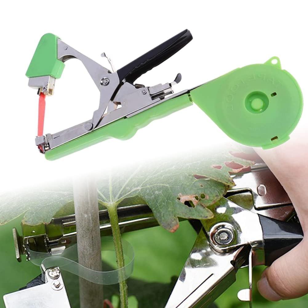 Herramienta de cinta de jardín con 20 rollos de cinta y cuchilla, pistola de atar para vides, tomates, uvas, kit de soporte de verduras
