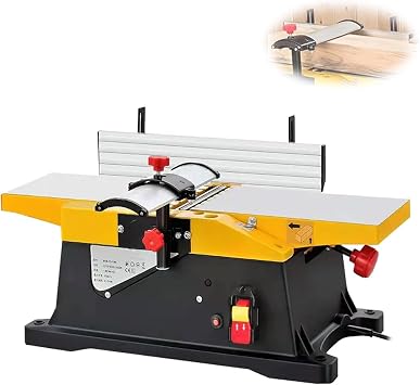 Electric Planer, 1800W Mini Benchtop Jointer, Multi-Angle Adjustable Woodworking Tool, 12000 RPM for Household Use
