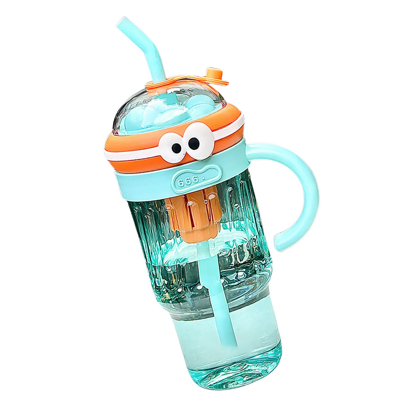 Buxuaaaa Water Cup with Handle Portable Straw Drinkware Large Capacity Ice Cup for Various Drink Juices Mug for Women Travel Drinkware